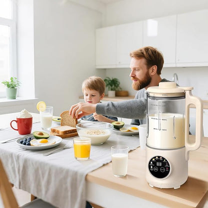 50oz Nut Milk Maker, 10-in-1 Automatic Nut Milk Machine with 20 Blades, Almond Milk Maker for Plant Based Milks Homemade Oat, Soy Milk Machine with Delay Start, Keep Warm, Auto Clean