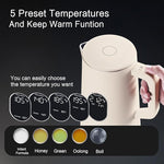 Load image into Gallery viewer, 1.5L Electric Kettle Stainless Steel, Double Wall Cool Touch Teapot, Fast Boil,5 Temperature Control, LED Display, Auto Shut-Off,Keep Warm Function,Cream White