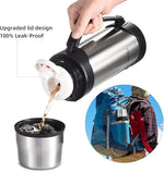 Load image into Gallery viewer, HoneyBee 41 Ounce,Vacuum Insulated Bottle,Coffee Thermos,Thermos for Hot Drinks. Twist and Pour TopThermos &amp; Cleaning Brush. Commute, Travel, and Picnic Friendly Portable.Bpa-Free .（Silver）