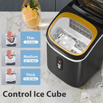 Load image into Gallery viewer, Countertop Ice Cube Maker Machine with External Water Tank,16Pcs/5Mins,34Lbs/Day,2 Ways to Add Water,Portable Compact Small Ice Maker with Auto-Cleaning,Perfect for Home/Kitchen/Camping/RV