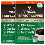 Load image into Gallery viewer, VitaCup Organic Perfect Dark Roast Decaf Coffee Pod for Pure &amp; Clean Energy, Antioxidants, Low Acid, Peru Single Origin in Recyclable Single Serve Pod Compatible with Keurig K-Cup Brewers, 32CT