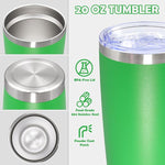 Load image into Gallery viewer, 20oz Tumbler Bulk Stainless Steel Tumbler Cup with Lid Vacuum Insulated Double Wall Travel Mug, Durable Powder Coated Travel Coffee Tumbler Mug for Hot &amp; Cold Drinks, Green,12 Pack