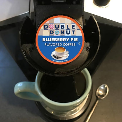 Double Donut Coffee Blueberry Flavored Coffee Pods, Medium Roast Coffee,Compatible with Keurig K Cups Brewers, 20 Count