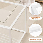 Load image into Gallery viewer, Coffee Table for Living Room, Glass Coffee Tables, Modern 39.4" Center Table for Small Space, Apartment, Office Living Room Home, Rectangular Coffee Table with Clear Glass Top &amp; Metal Frame, White