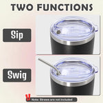 Load image into Gallery viewer, 20oz Tumbler Bulk Stainless Steel Tumbler Cup with Lid Vacuum Insulated Double Wall Travel Mug, Durable Powder Coated Travel Coffee Tumbler Mug for Hot &amp; Cold Drinks, Black,8 Pack