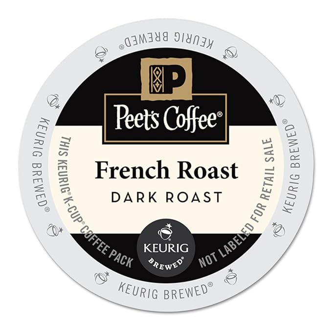 Peet's Coffee French Roast, Dark Roast, 22 Count Single Serve K-Cup Coffee Pods for Keurig Coffee Maker