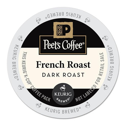 Peet's Coffee French Roast, Dark Roast, 22 Count Single Serve K-Cup Coffee Pods for Keurig Coffee Maker