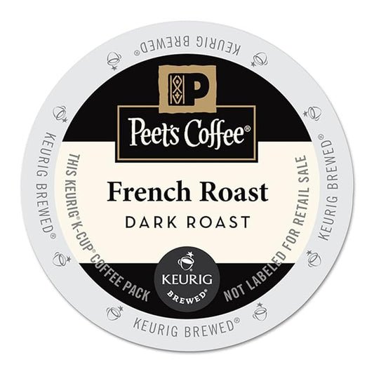 Peet's Coffee French Roast, Dark Roast, 22 Count Single Serve K-Cup Coffee Pods for Keurig Coffee Maker