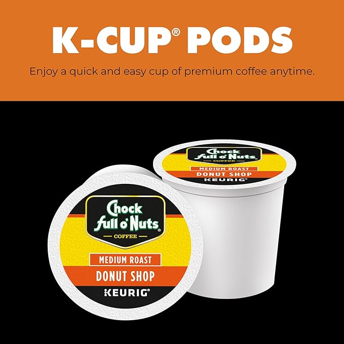 Chock full o’Nuts Heavenly Hazelnut Keurig K-Cup Pods for Keurig Brewers – Premium Arabica, Medium Roast – Single Serve – 1 Pack of 12 K-Cup Pods