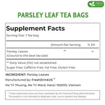 Load image into Gallery viewer, FreshDrinkUS, Premium 15 Parsley Leaf Tea Bags, 100% Natural &amp; Pure from Parsley Leaves. Loose Leaf Parsley Herbal Tea. Made with Natural Material Tea Bags. No Sugar, No Caffeine, No Gluten, Vegan.