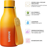 Load image into Gallery viewer, BJPKPK Insulated Water Bottles, 12oz Stainless Steel Metal Water Bottle with Strap, BPA Free Leak Proof Jugs, Mugs, Flasks, Reusable Thermal Flasks for Sports &amp; Travel, Sunset Orange