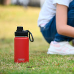 Load image into Gallery viewer, koodee Small 12 oz Stainless Steel Vacuum Insulated Wide Mouth Water Bottle with Leakproof Spout Lid (Canyon Red)