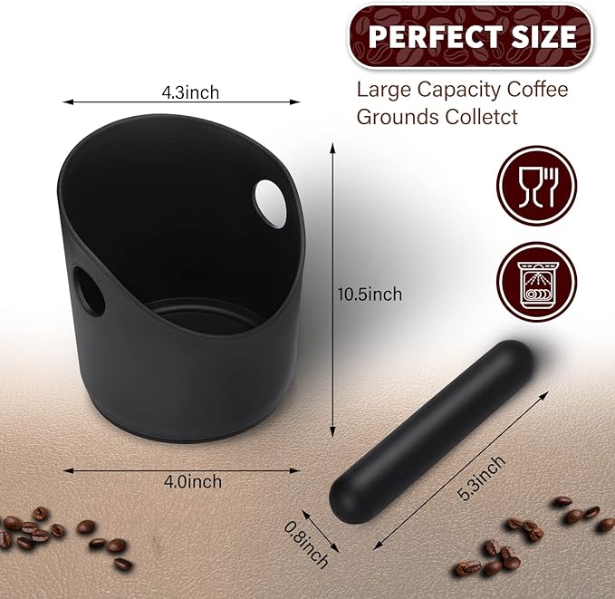 HOMEE Espresso Knock Box Coffee Grounds Container with Removable Knock Bar,Espresso Dump Bin with Non-Slip Base,Shock-Absorbent Espresso Accessories,Durable Barista Tool for Coffee Bar Kitchen Counter
