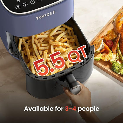 Air Fryer 12-in-1, Compact & Large 5.5-Qt Airfryer, 100-400℉ Precise Heat, 360°Hot Air Circulation, 95% Less Oil, Quick Easy Meals, Bake, Dry, Reheat, Frozen, Broil, Proof