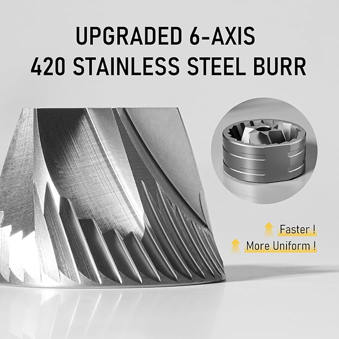 STARESSO D6 PLUS Portable Manual Coffee Grinder with Numerical Adjustable Setting, Stainless Steel Conical Burr for Consistent Grind, Easy to Use for Espresso, French Press, Pour Over, Cold Brew