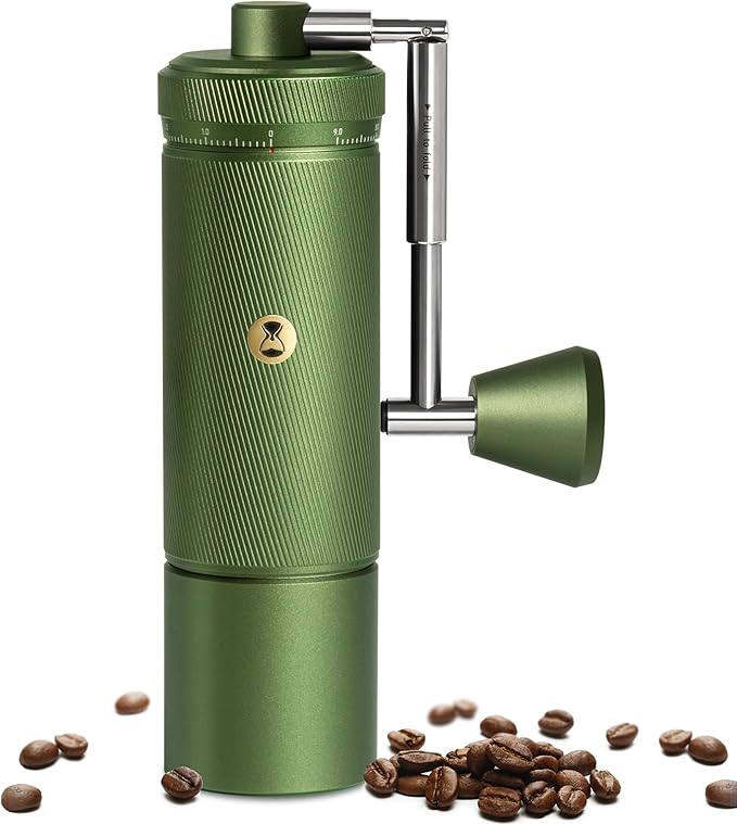 Timemore S3 Manual Coffee Grinder - External Adjustment with Stainless Steel Patented Burr | Hand Coffee Grinder Hign Presicion | Premium Timemore Grinder Chestnut S3, Green