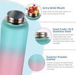 Load image into Gallery viewer, Volhoply 32 oz Insulated Water Bottles Bulk 4 Pack with Straw Lid &amp; Spout Lid,Stainless Steel Sports Water Bottle,Double Wall Vacuum Cups,Leakproof Wide Mouth Metal Flask for Travel(Green Pink,4)