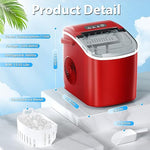 Load image into Gallery viewer, Antarctic Star Countertop Ice Maker Portable Ice Machine with Handle,Automatic-Cleaning Ice Makers, 26Lbs/24H, 9 Ice Cubes Ready in 6 Mins for Home Kitchen Party Bar Red