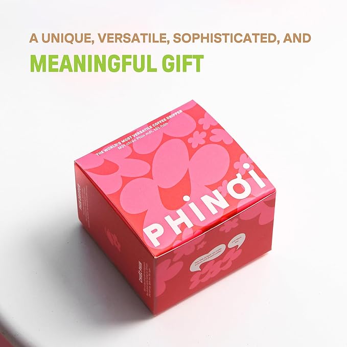 [Holiday Gift] Vietnamese Phin Filter, Plastic Reusable Pour Over Coffee Dripper, Single Cup Coffee Filter with Flower Design for Manual Brewing, Gift for Christmas Thankgiving (Lime Neon)