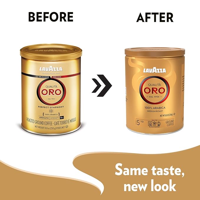 Lavazza Qualità Oro Ground Coffee, Medium Roast, 100% Arabica, 8.8 oz Tin (Pack of 4)
