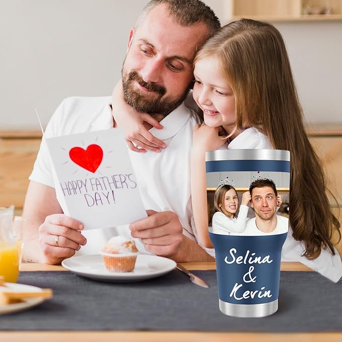 Personalized Tumbler with Pictures Text Name, Custom Double Wall Insulated Tumbler, Personalized Gifts for Women Men Friend, Birthday Christmas Gifts, 30oz Coffee Tumbler w/Lid (30oz UV)