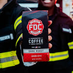 Load image into Gallery viewer, Fire Department Coffee - Gives Back to Firefighters - Dark Roast Coffee Beans - Bold &amp; Smooth - Roasted in the USA - Veteran Owned (12 oz, Pack of 2)