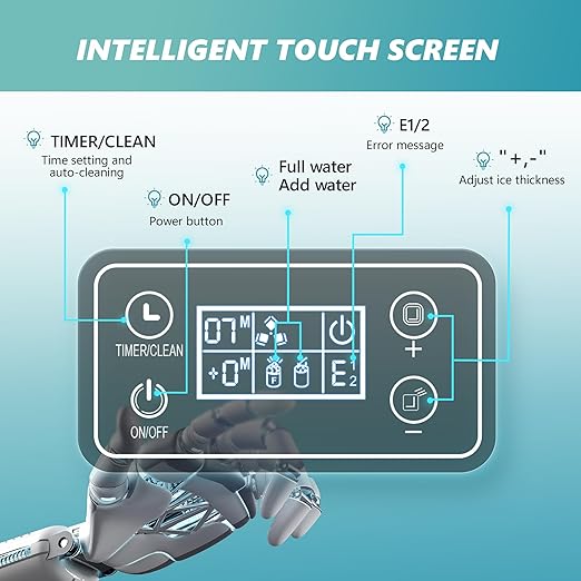 EUHOMY Ice Cube Maker Machine Countertop, 2 Ways to Add Water, 45Lbs/Day 24 Pcs Ready in 13 Mins, Self-Cleaning Portable Compact, with Ice Scoop & Basket, Perfect for Home/Kitchen/Office/Bar