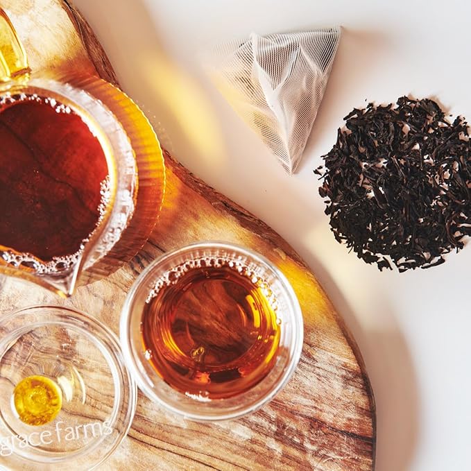 Grace Farms Organic English Breakfast Black Tea, 50 Sachet Pouch | Fairtrade & Kosher |Gives Back 100% of Profits