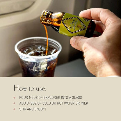Explorer Cold Brew Organic Liquid Coffee Concentrate, Classic Regular Caffeine, Drink Iced or Hot While On the Go, Travel Size, 2 fl oz (Pack of 12)