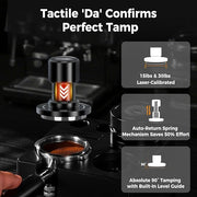 IKAPE 58.35MM V6 Impact Espresso Tamper with Sound Feedback, 15lb/30lb Interchangeable Springs, Espresso Low-Profile Tamper with Triple-spring System, Fits Over 58mm portafilters