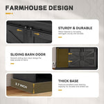 Load image into Gallery viewer, YITAHOME 52" Farmhouse Coffee Bar Cabinet with Storage, Buffet Cabinet with Goblet Holder, 5 Hooks, Power Outlets, Sideboard Cabinet with Sliding Barn Doors for Kitchen &amp; Living Room (Black Oak)