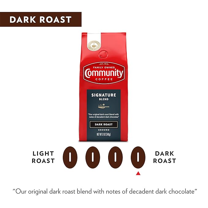 Community Coffee Community Coffee - Signature Blend Dark Roast - Premium Ground Coffee - 12 oz Bag (Pack Of 6), Signature Blend Dark, 72 oz (Pack of 6)