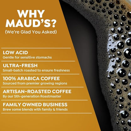 Maud's Caramel Popcorn Flavored Coffee Pods, 18 ct, Medium Roast Flavored Coffee in Recyclable Single Serve Pods – 100% Arabica Beans, Compatible with Keurig K Cups Maker