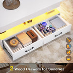 Load image into Gallery viewer, SEDETA 40" Lift Top Coffee Table, Coffee Tables with Storage for Living Room, Small Coffee Table with 2 Drawers &amp; LED Light for Dining Reception Room, White
