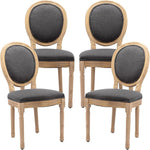Load image into Gallery viewer, French Country Dining Chairs Set of 4, Vintage Wooden Dining Chairs with Fabric Upholstered Seat&amp;Oval Backrest,Solid Wood Legs&amp;Frame, Farmhouse Kitchen&amp;Living Room Chairs(Dark Gray,4 Pcs)