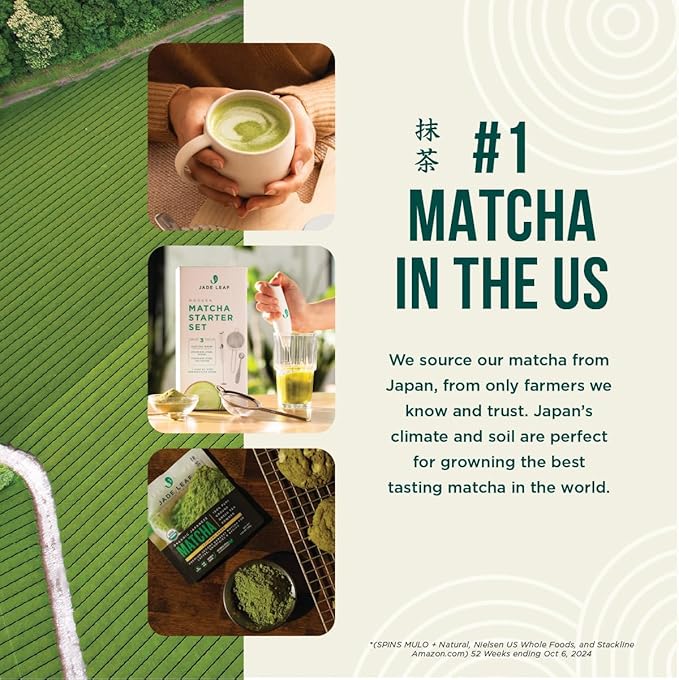 Jade Leaf Matcha Organic Ceremonial Grade Matcha Green Tea Powder - Authentic Japanese Origin - Teahouse Edition Premium First Harvest (1.06 Ounce)