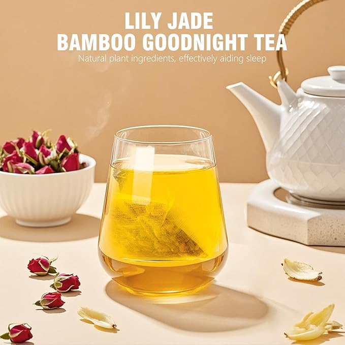 Sleep Herbal Tea - Night Time Tea for Bedtime - 20 Tea Bags with Mulberry, Red Date, Gardenia, Red Rose, Jade Bamboo, Lotus Seed, Goji Berry, Lily, Semen Ziziphi - Natural Night Sleeping Tea
