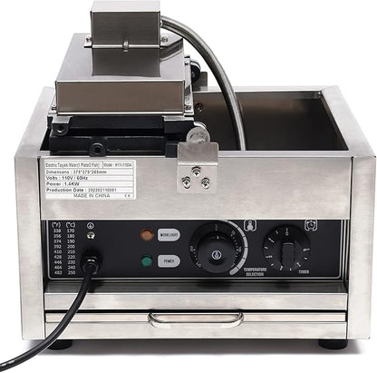 1.5kw Fish Waffle Maker, Stainless Steel Non-Stick Electric Cake W-affle M-aker with Double-Sided Heating Plate, Waffle Maker with 3 Fish-Shaped Mold Slots, 122~572℉, Anti-Scald Handles, Timer（0-5min）