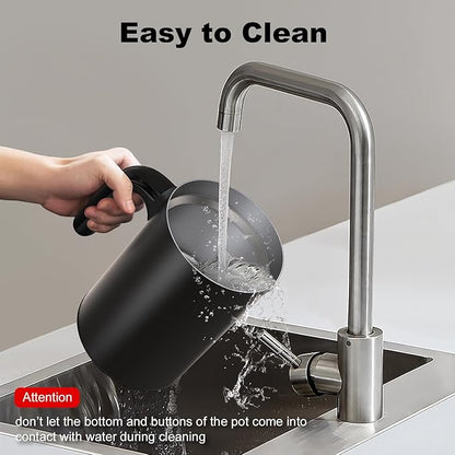 Electric Milk Frother, 4-in-1 Electric Milk Steamer,10 oz/300 ML Automatic Cold And Warm Foam Maker For Coffee,Latte,Cappuccino,Macciato, Hot chocolate,Non-Stick Coating,Easy Clean,Black