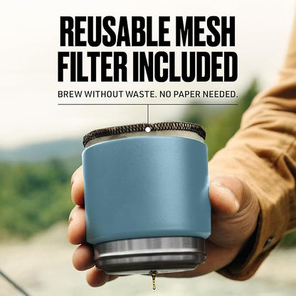 Nest Pour Over Coffee Kit | Coffee Maker for Camping | All-In-One Travel Pour Over | Transportable Dripper, Two 10oz Stainless Steel Travel Mugs | Compact Storage & Adventure Ready | Everglade