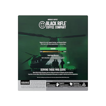 Black Rifle Coffee Company Beyond Black, 32 Count, Dark Roast K Cups - Single Serve K Cups Coffee Pods - Kcup Pods Compatible with Keurig 1.0 & 2.0 - Made from Arabica Beans