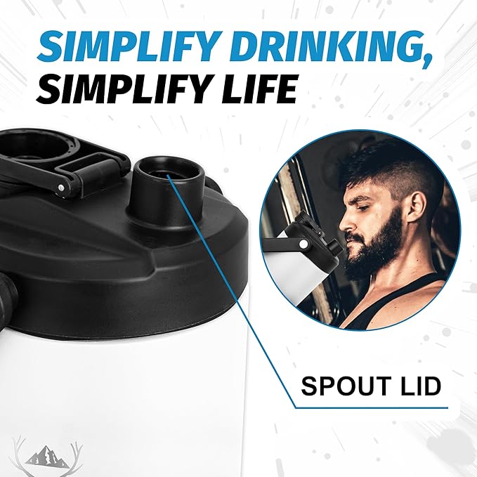 NATURE PIONEOR Insulated Water Bottles with Strap - 64 oz Stainless Steel Vacuum Wide Mouth Bottle with Holder/Carrier/Sleeve - 18/8 Food Grade 64oz Half Gallon Water Jug