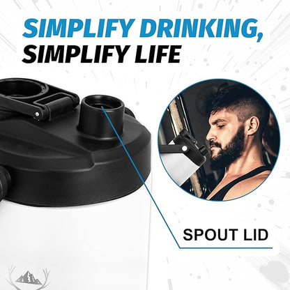 NATURE PIONEOR Insulated Water Bottles with Strap - 64 oz Stainless Steel Vacuum Wide Mouth Bottle with Holder/Carrier/Sleeve - 18/8 Food Grade 64oz Half Gallon Water Jug