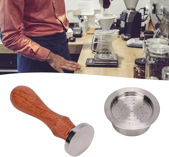 tainless Steel Reusable Coffee Capsule, Refillable Espresso Pod with Tamper & Brush Compatible for A Modo Coffee Makers