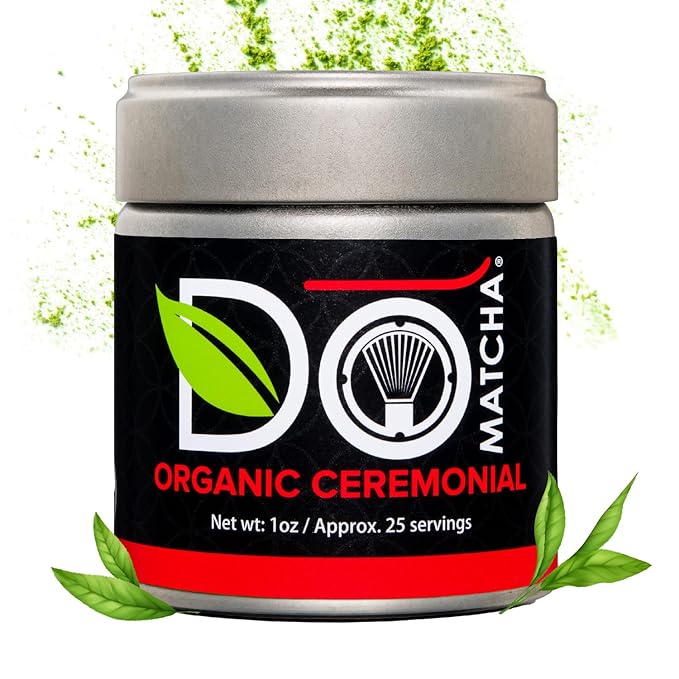 DoMatcha - Organic Ceremonial Green Tea Matcha Powder, Natural Source of Antioxidants, Caffeine, and L-Theanine, Promotes Focus and Relaxation, Kosher, 25 Servings (1 oz)