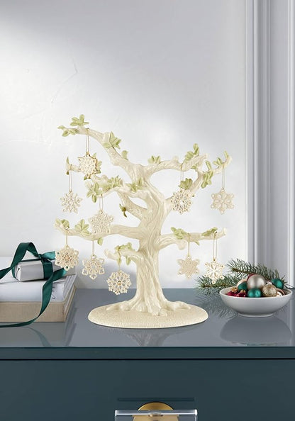Lenox 890633 Snowflake 10-Piece Ornament & Tree Set, Display Stand