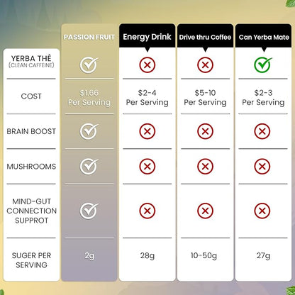 Ancient Diosa - Yerba Mate Tea Powder 350g, 35-Servings - Kiwi Flavor Clean Energy Drink Superfood - Support Gut Health with Probiotics and Prebiotics, Reduce Brain Fog, Relaxation and Focus Blend