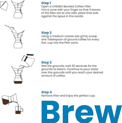 Chemex Pour-Over Glass Coffeemaker - Classic Series - 6-Cup - Exclusive Packaging