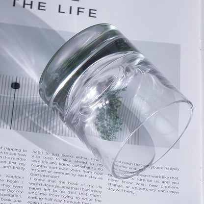 KAMMAK Whiskey Glasses Set of 2, 10.14 oz Old Fashioned Tumbler,Lead-Free Thick Base Crystal Glass with Delicate Rim & Seamless Design for Scotch, Bourbon, Cocktails