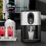 Load image into Gallery viewer, Kismile Countertop Nugget Ice Maker, Pebble Ice Maker with Self-Cleaning, 50lbs/24H, Soft Chewable Pellet Ice, One-Click Operation, for Home &amp; Kitchen (Silver)